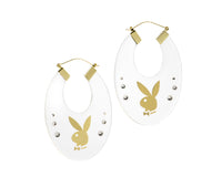 Playboy Clear Hoop Earrings