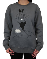 Playboy Women’s Pin-On Bunny Tail Sweatshirt